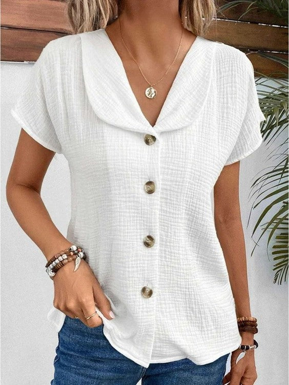 Jette | Top with Collar and Buttons