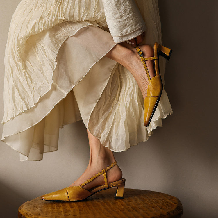 Serelle | Leather Slingback Heels