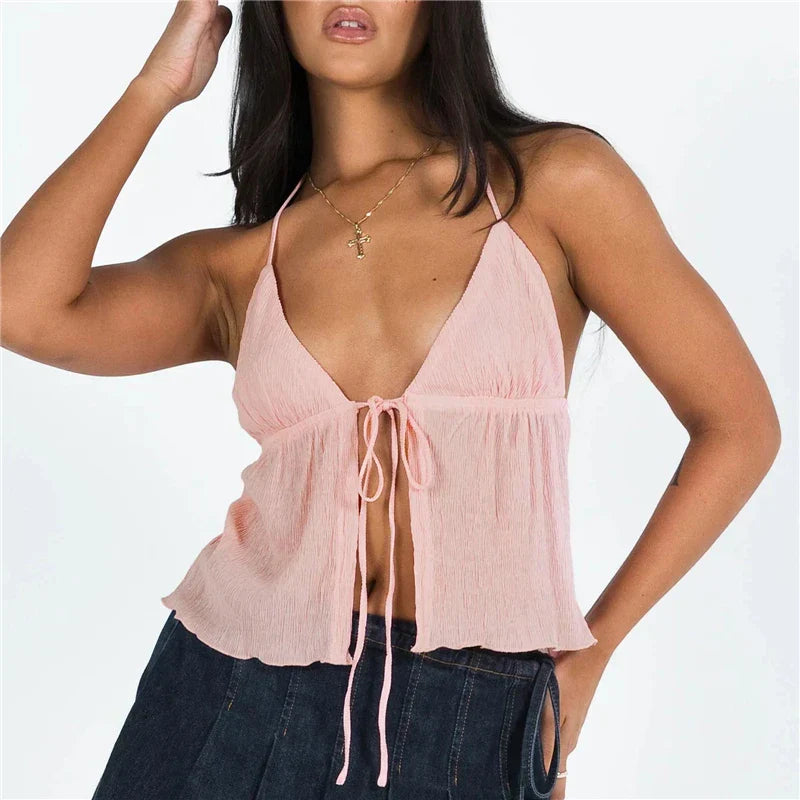 Irish | Open-Front Halter Top