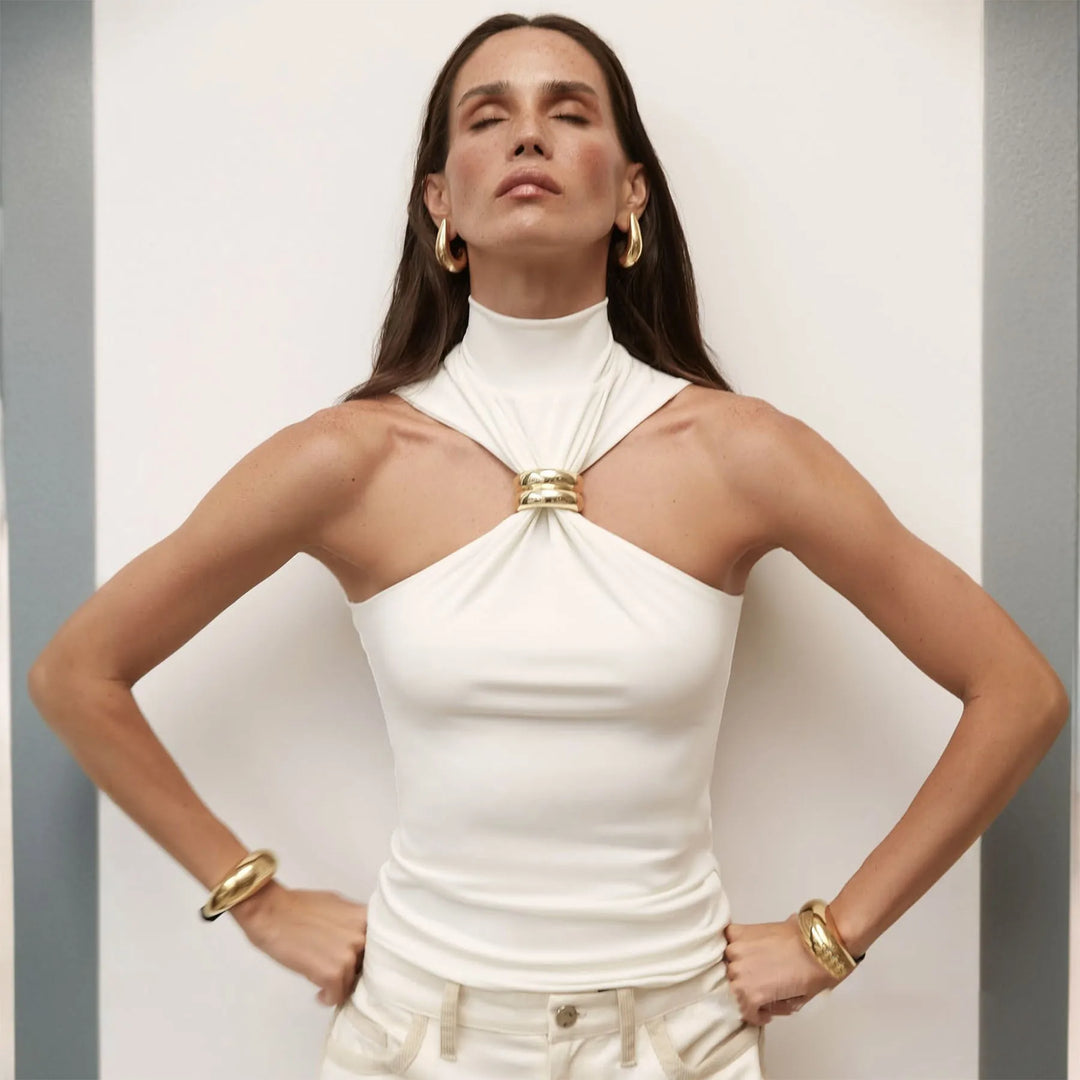 Brianna | Chic Top with Gold Detail