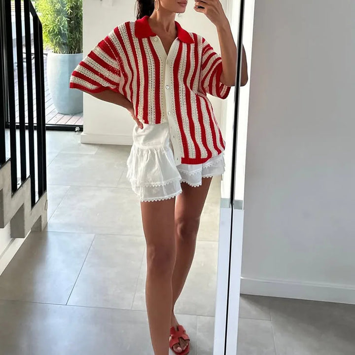 Cherry | Crochet Button-Up