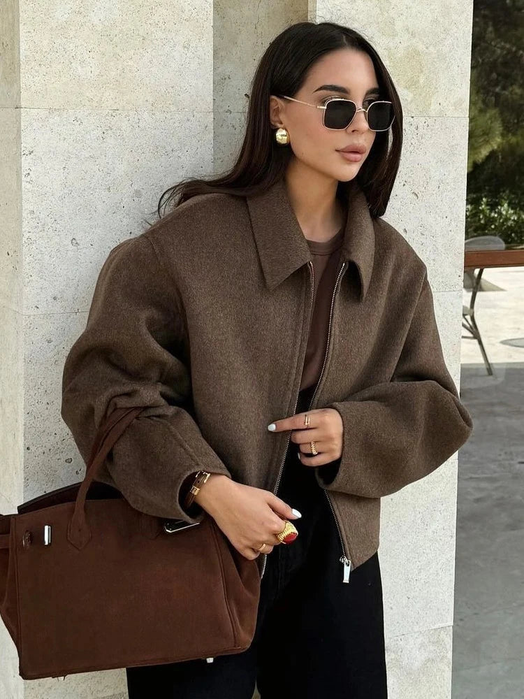 Margaret | Elegant Brown Wool Jacket