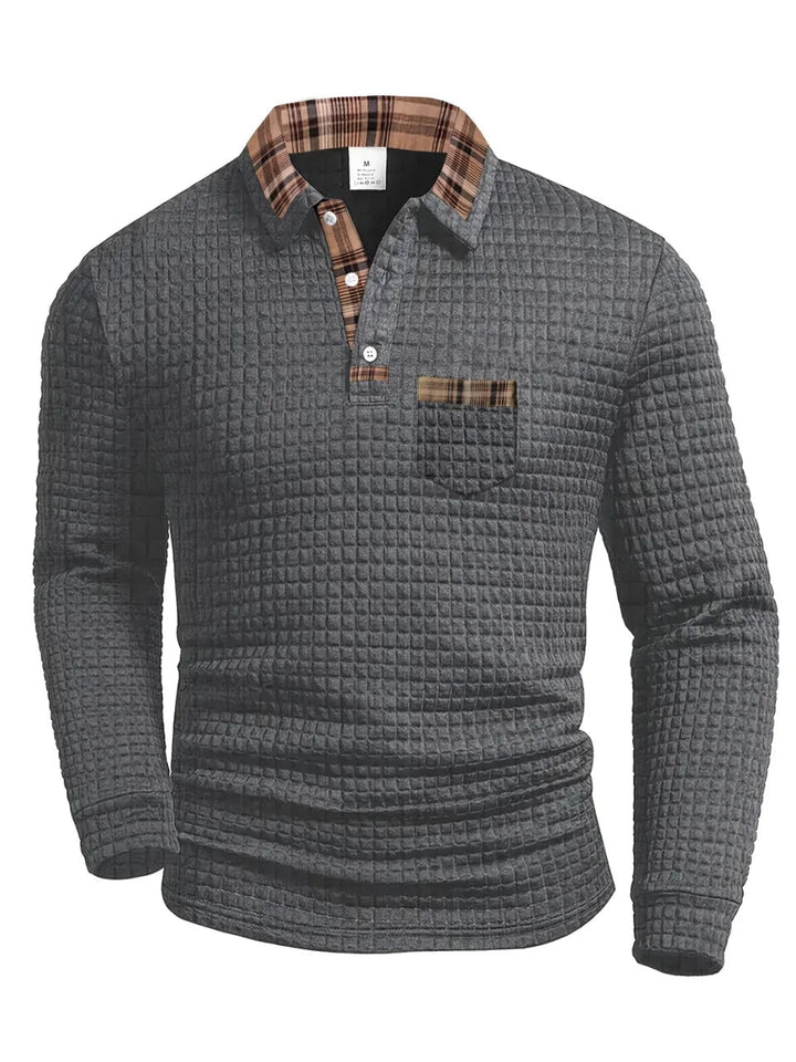 Todd | Textured Check-Collar Polo