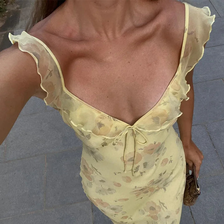 Kristine | Yellow Bloom Dress