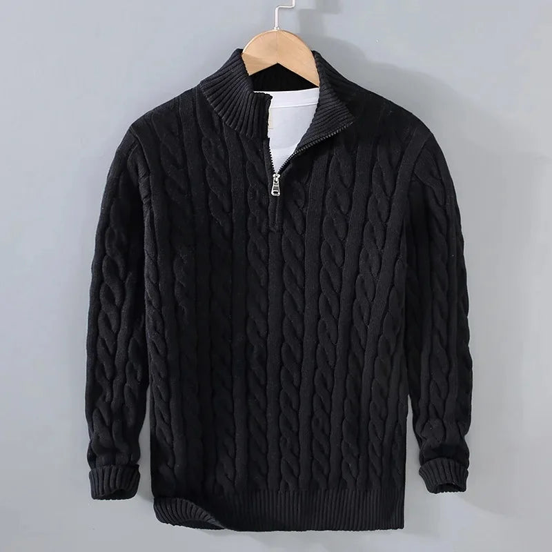 Roger | Classic Cable Knit Half-Zip