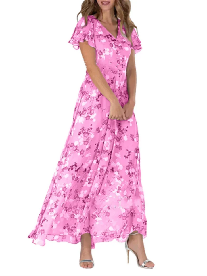 Denice | Sweet Floral V-Neck Dress