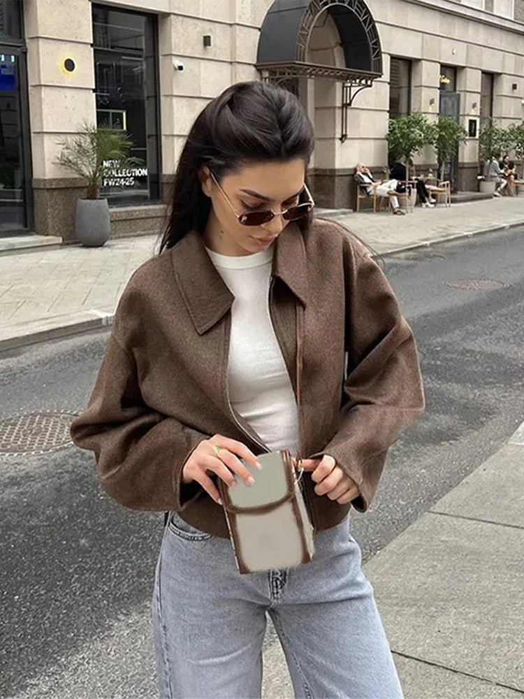 Margaret | Elegant Brown Wool Jacket