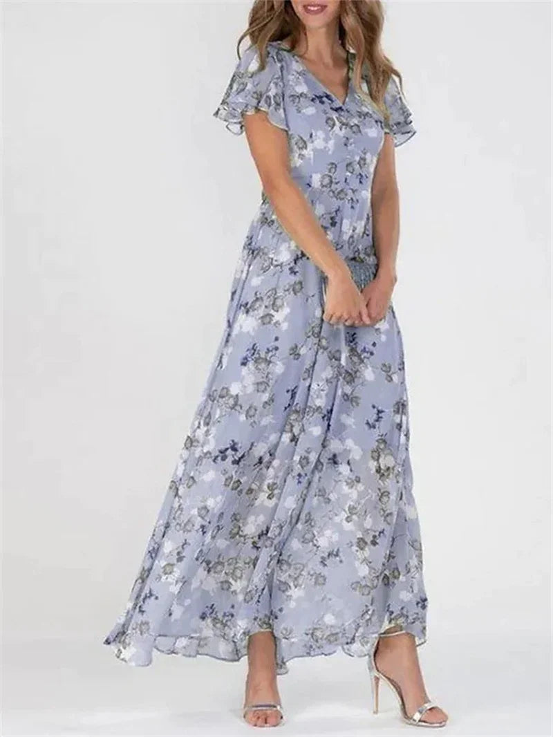 Denice | Sweet Floral V-Neck Dress