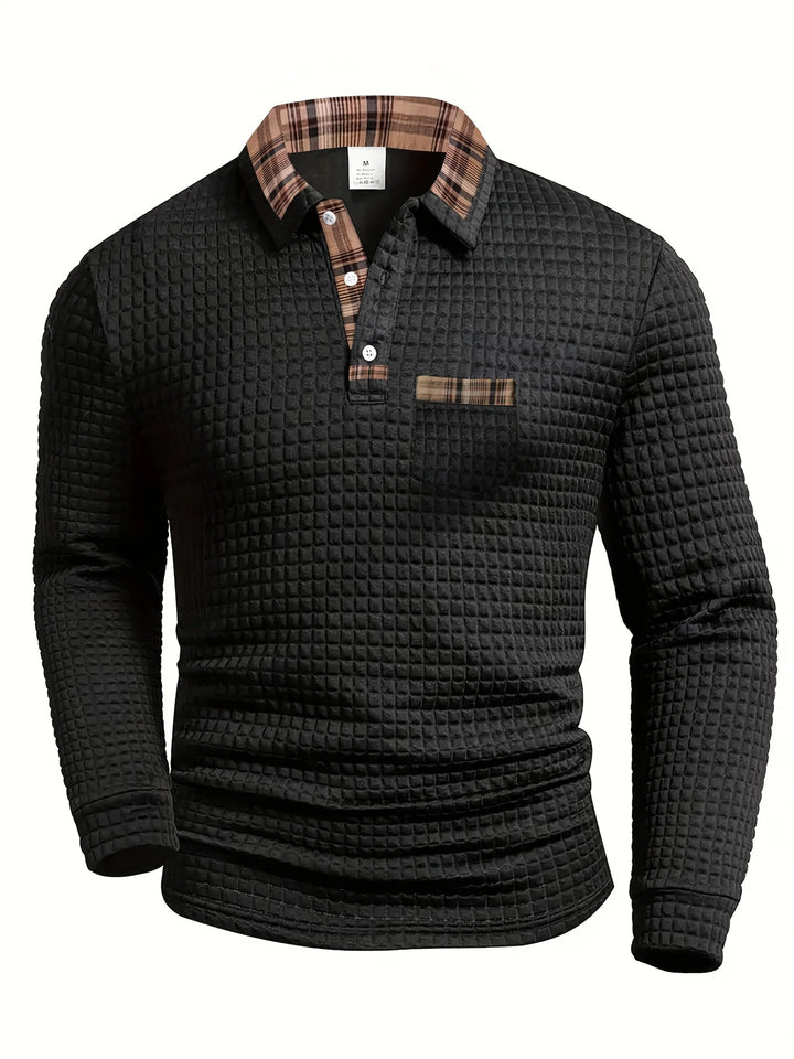 Todd | Textured Check-Collar Polo