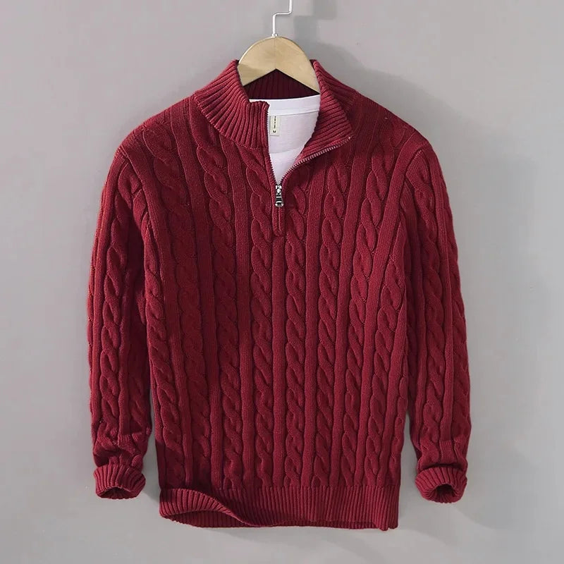 Roger | Classic Cable Knit Half-Zip