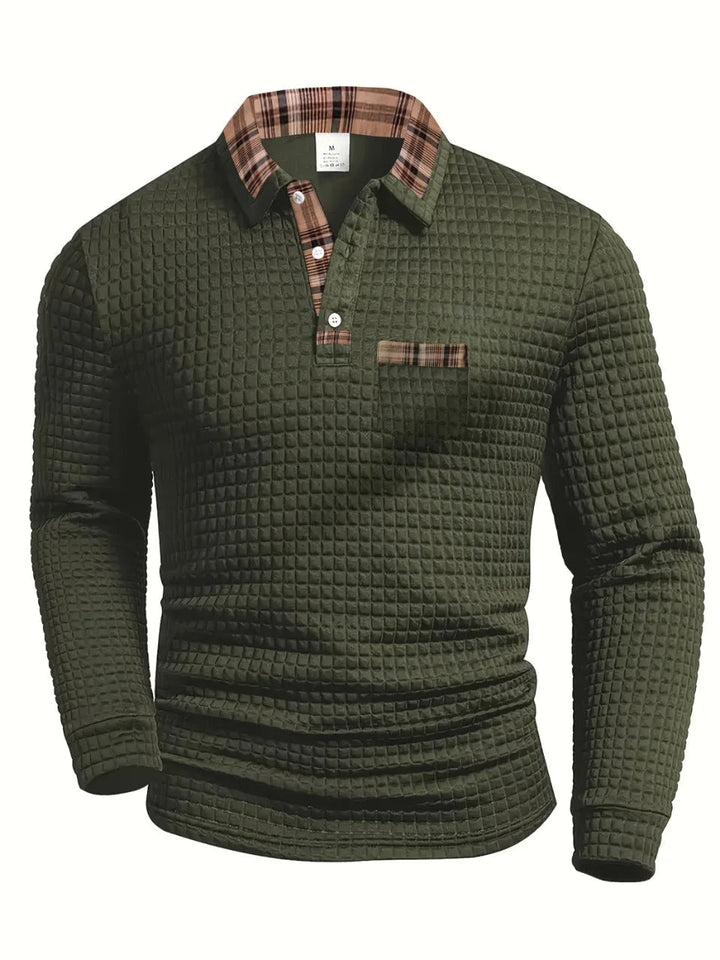 Todd | Textured Check-Collar Polo
