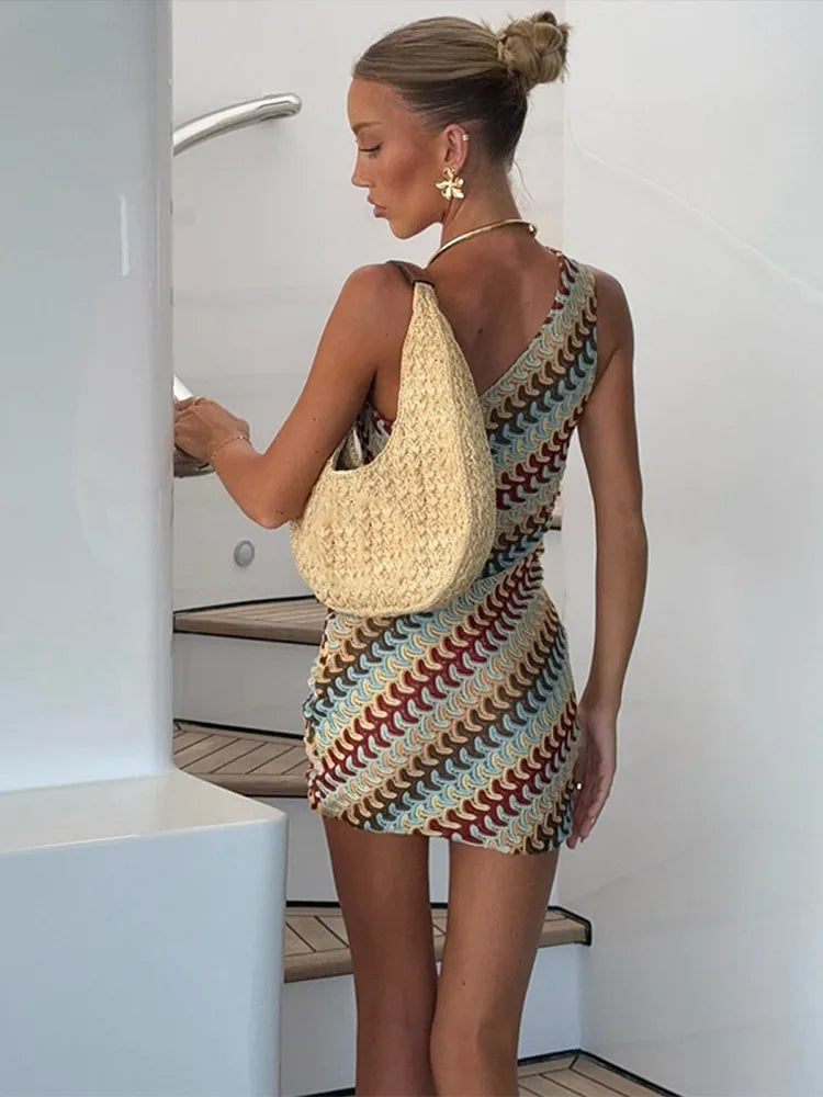 Giana | Sunset Waves Mini Dress