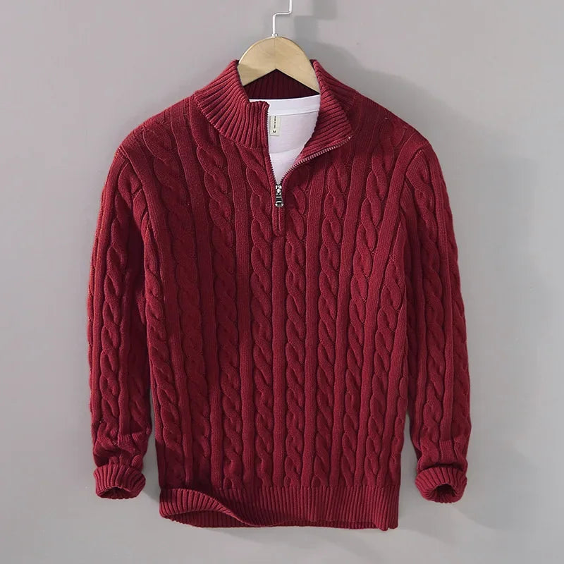 Roger | Classic Cable Knit Half-Zip