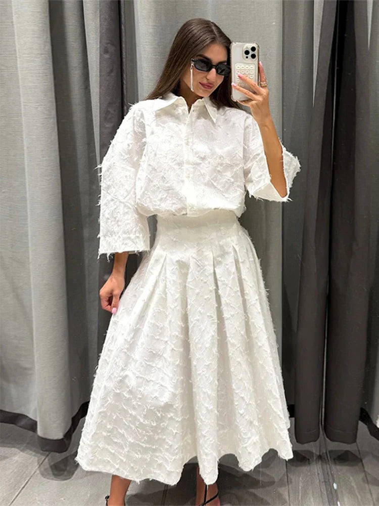 Rina | Pleated Skirt Set