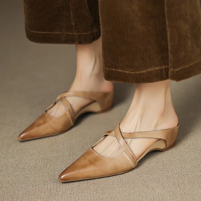 Mestelle Genuine Leather Mules