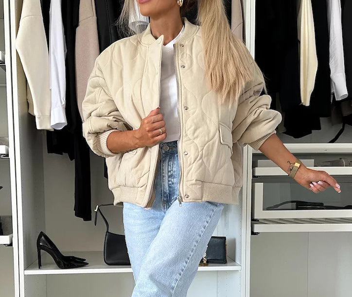 Women's Relaxed Quilted Bomber Jacket