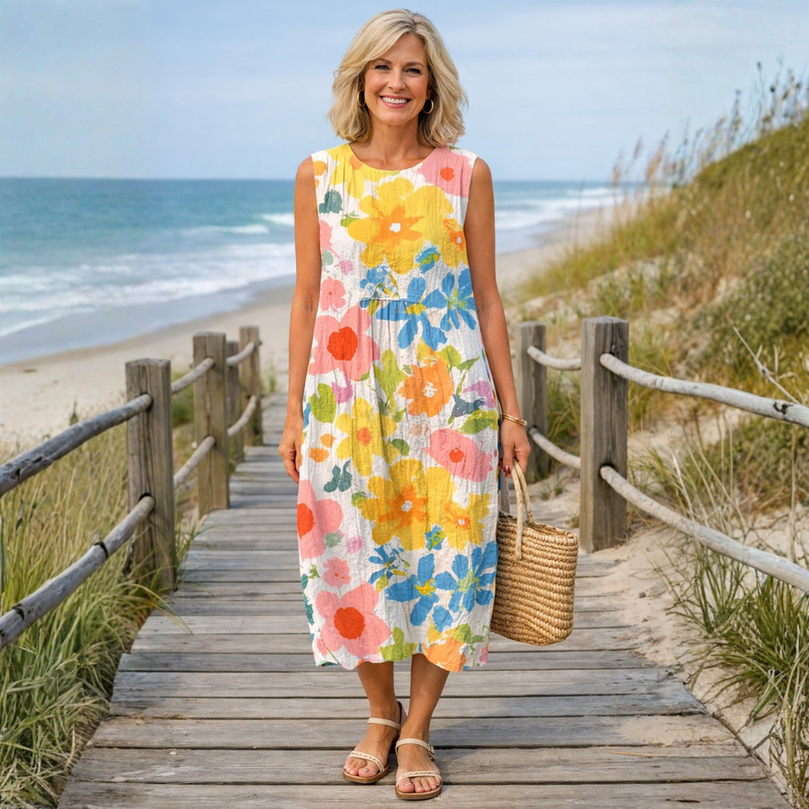 Lara| Pastel Floral Midi Dress