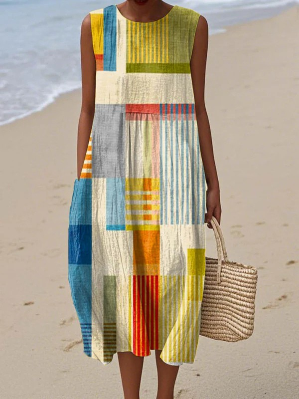 Clara | Geometric Midi Dress