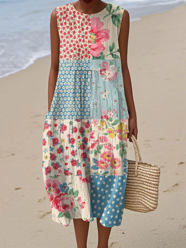 Erin | Patchwork Midi Dress