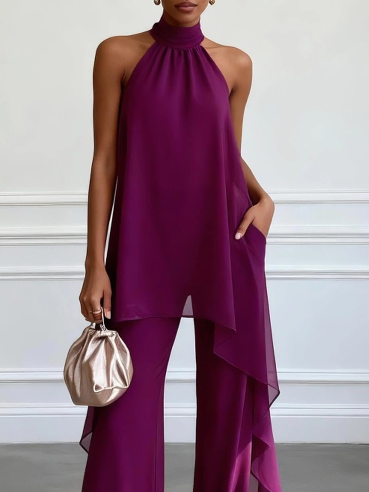 Sleeveless Top Set with Pants