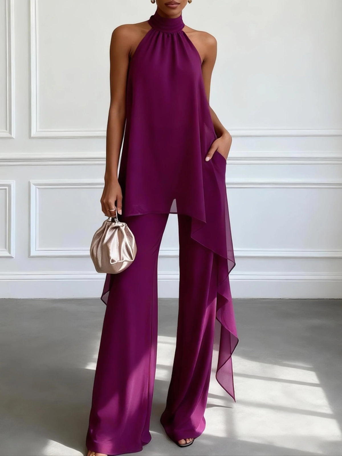 Sleeveless Top Set with Pants