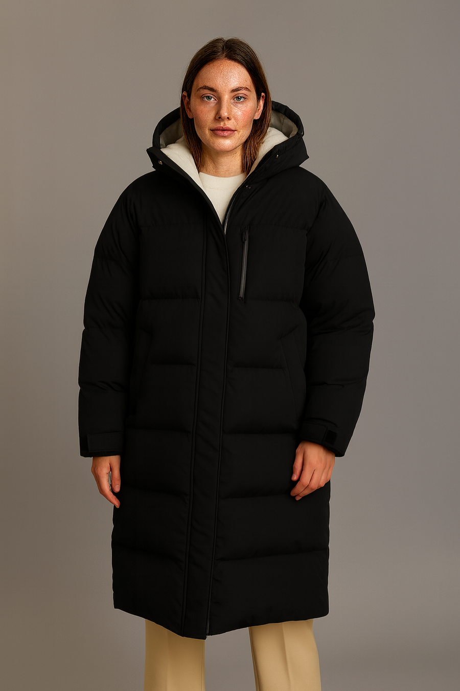 Women’s Longline Hooded Puffer Coat Jacket