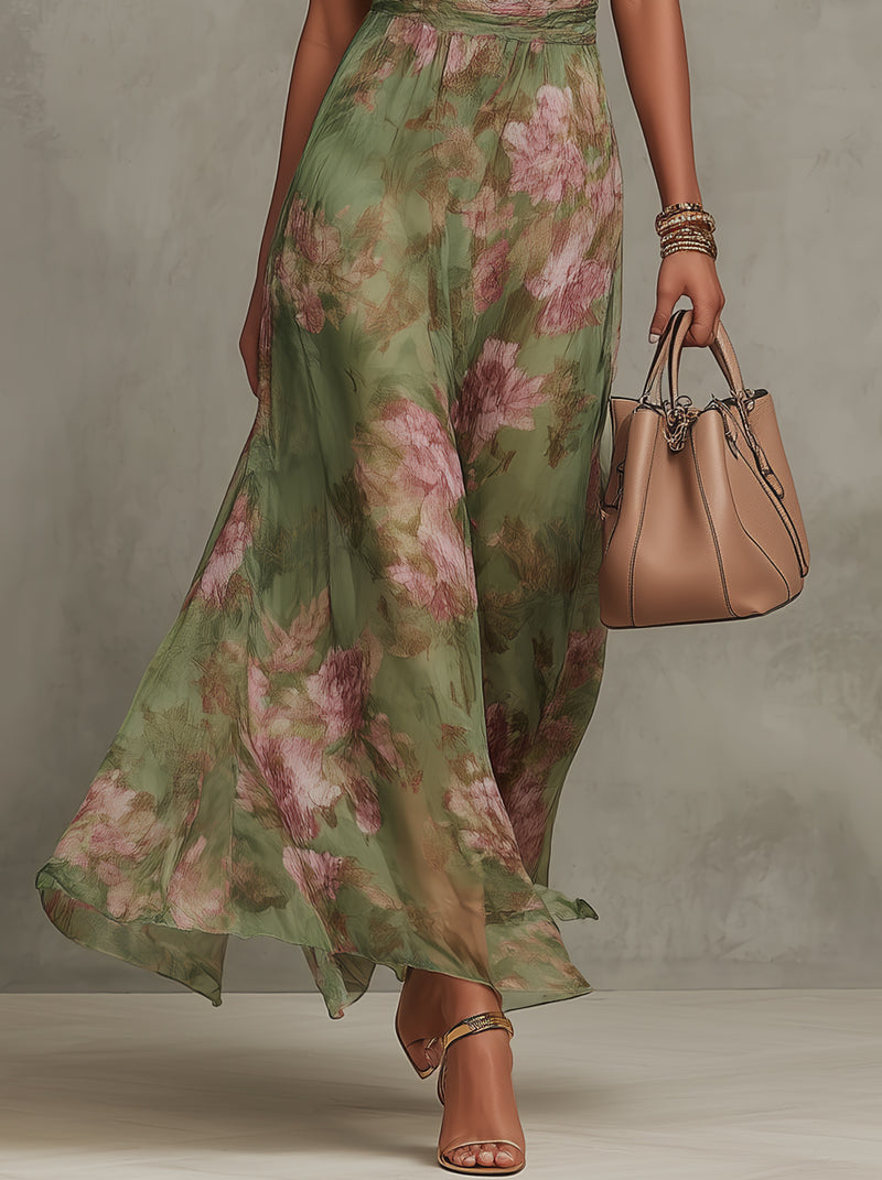 Livia | Elegant Floral Maxi Halter Dress