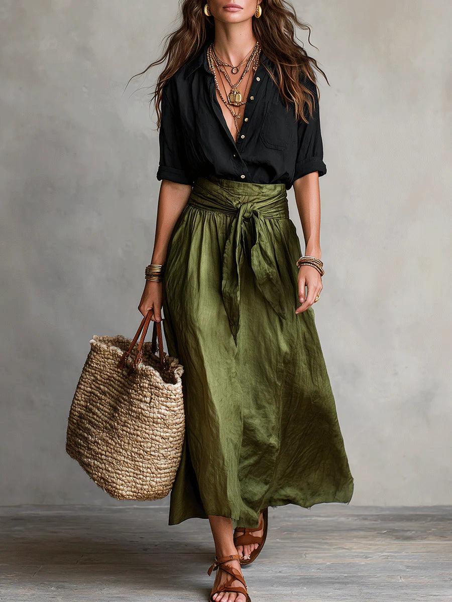 RIVER | Two-Piece Set: Top and Midi Skirt
