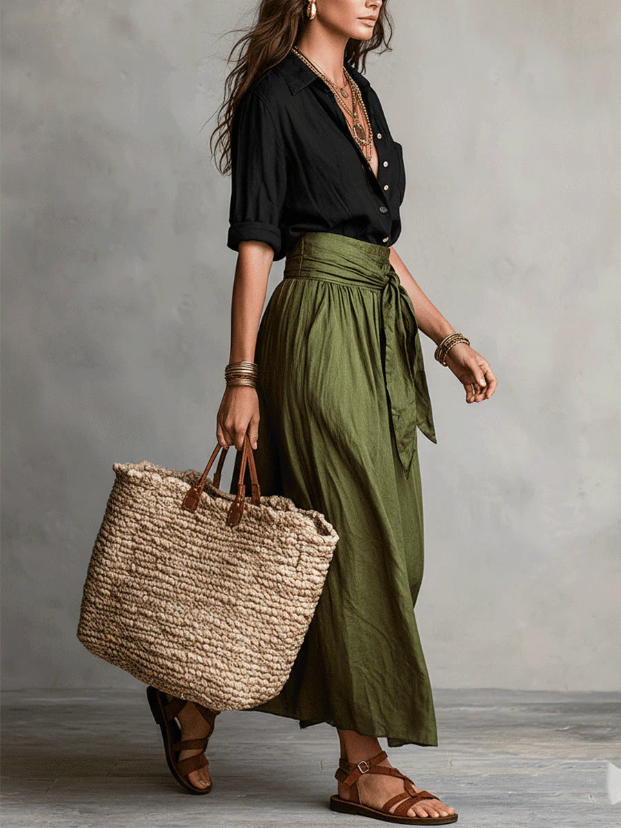 RIVER | Two-Piece Set: Top and Midi Skirt