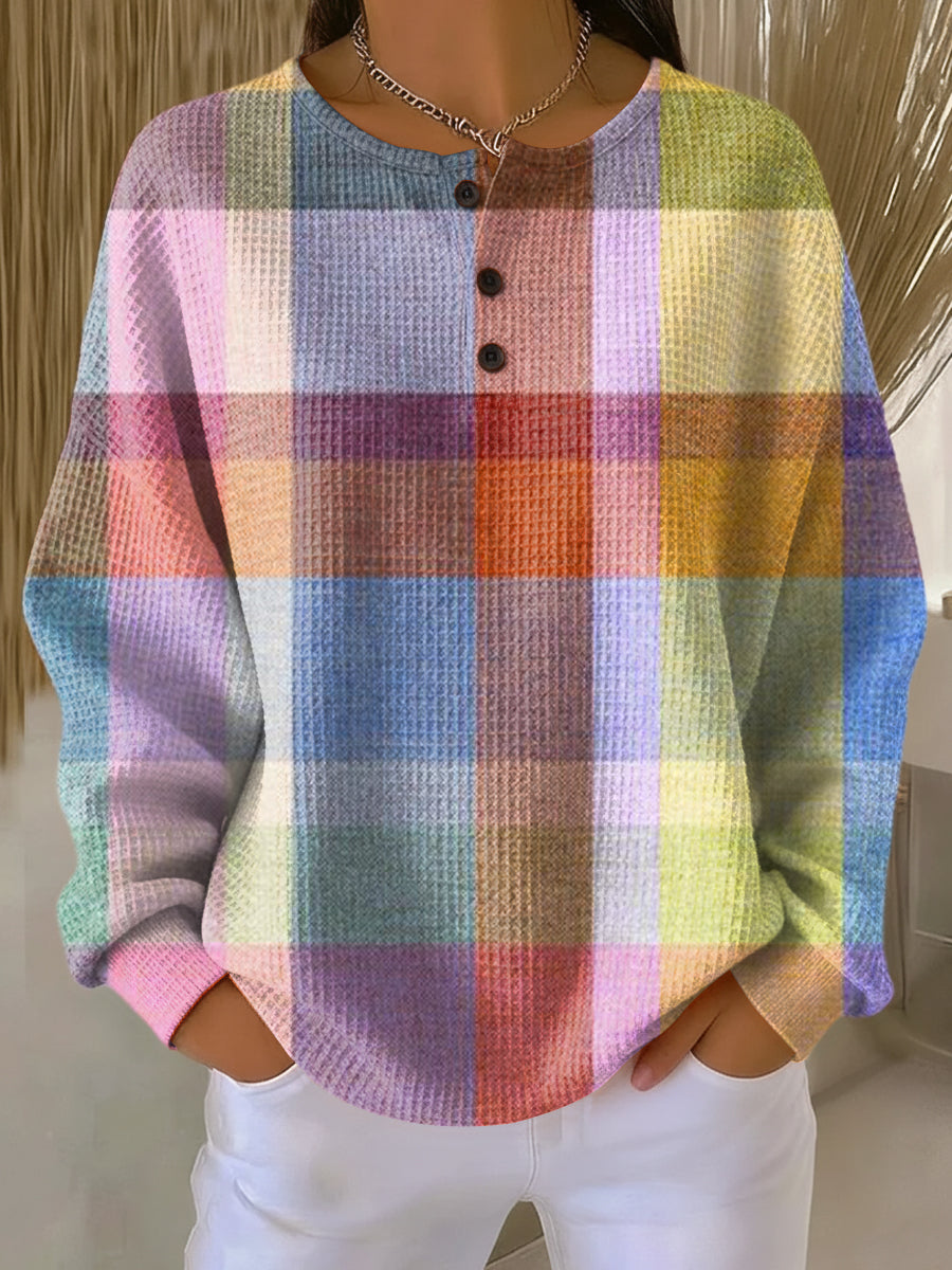 Linnet | Cosy Checked Henley Jumper