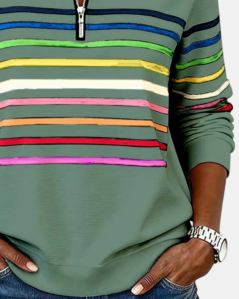 Vienna - Striped Half-Zip Pullover