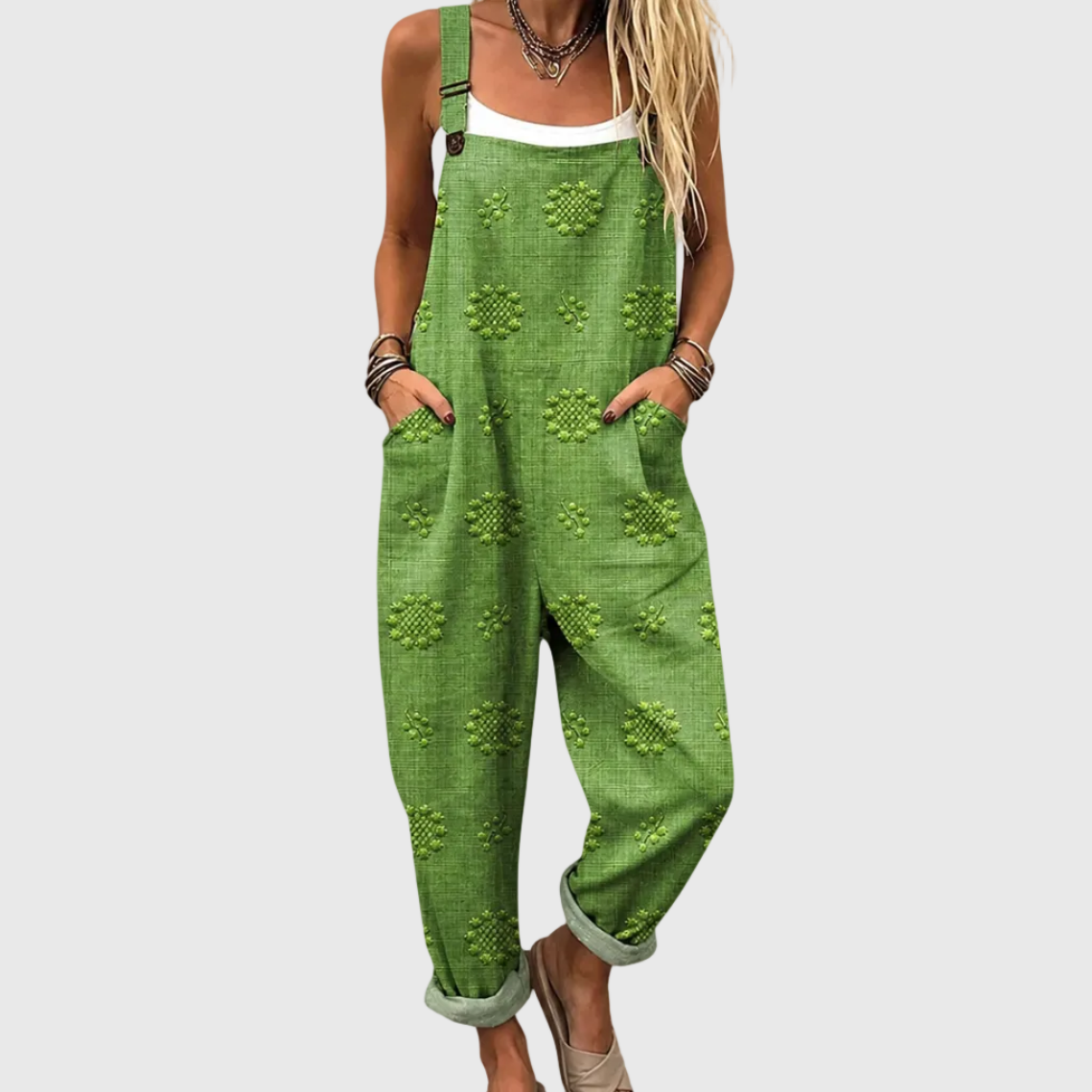 Comfortable Printed Overalls