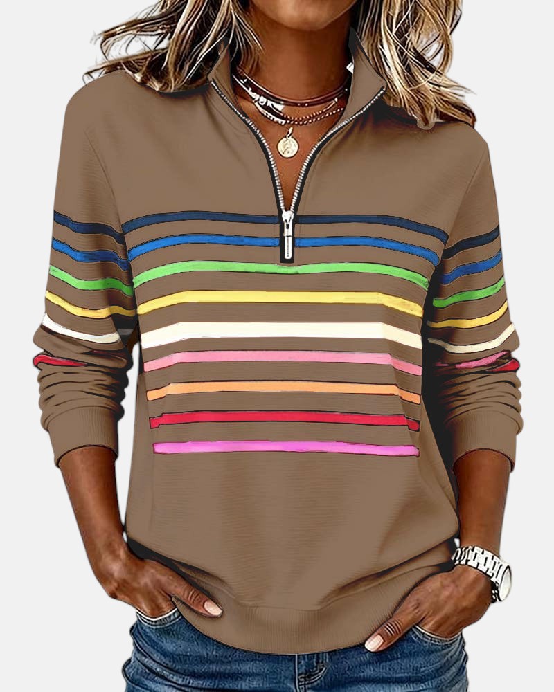 Vienna - Striped Half-Zip Pullover