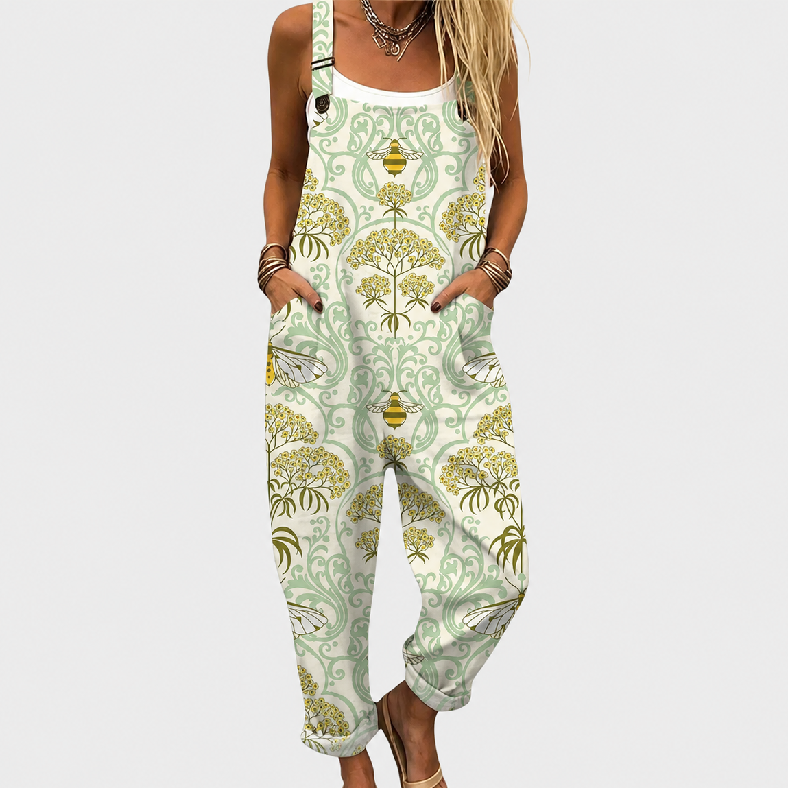 Comfortable Printed Overalls