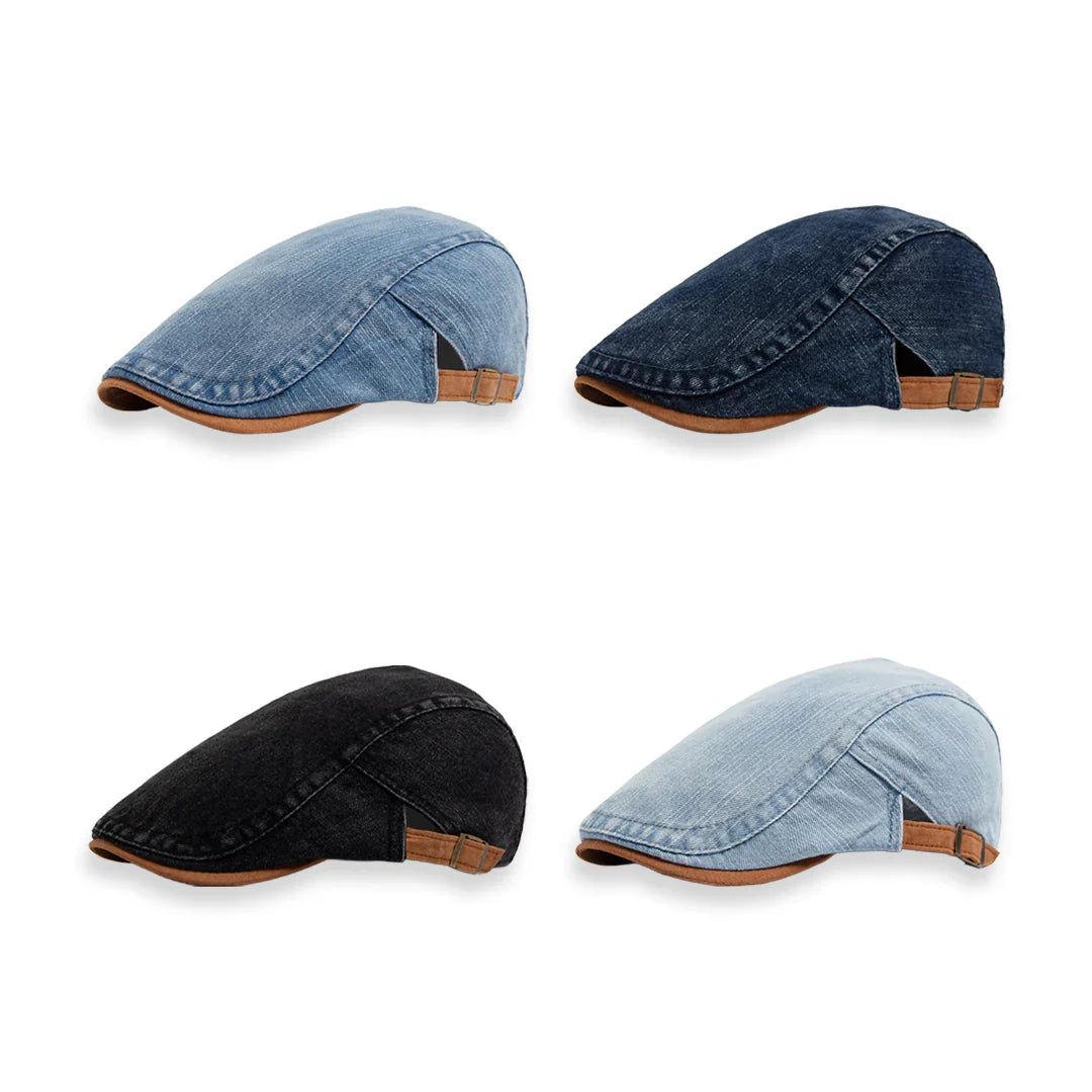 Theo™| Denim Flat Cap