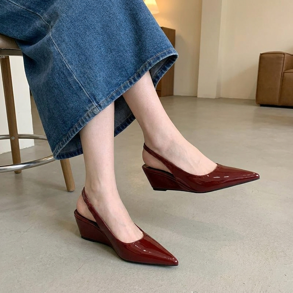 Elena | Elegant Slingback Wedge Heels
