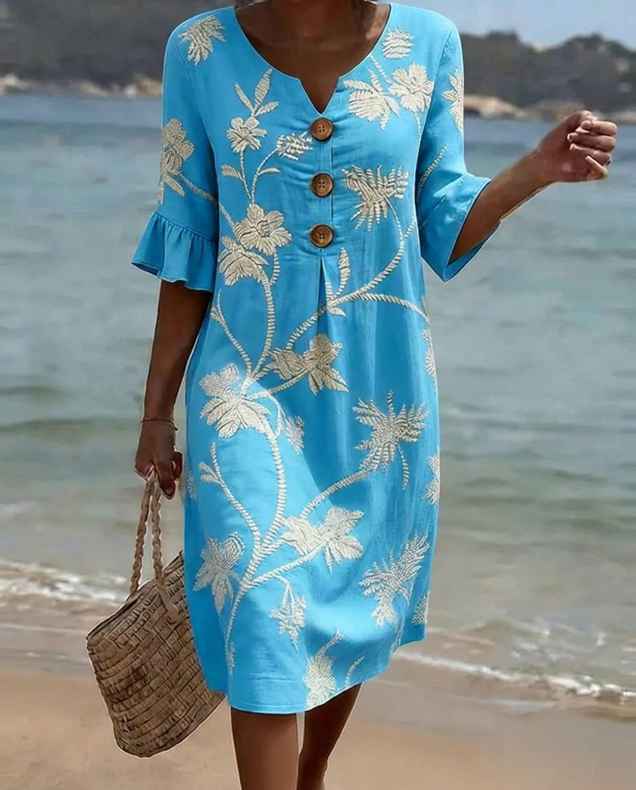 Casual Women's Dress with Floral Print
