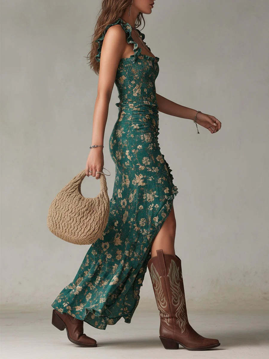 Zara | Boho Retro Maxi Dress