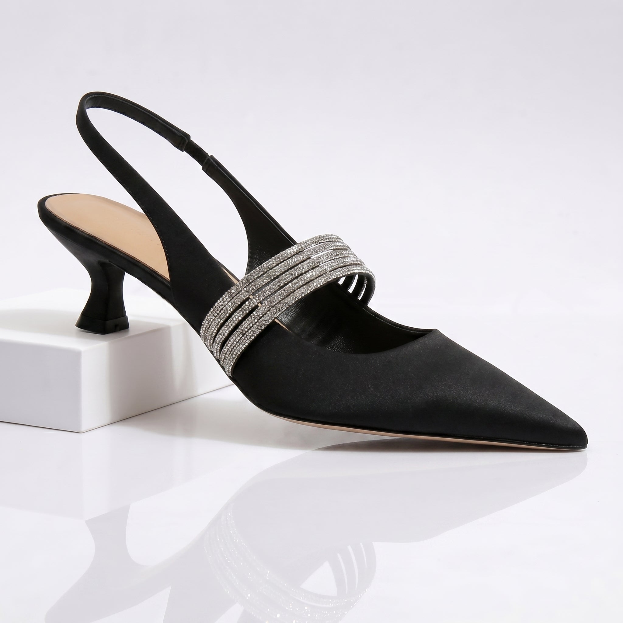 Harlow | Crystal Kitten Heels