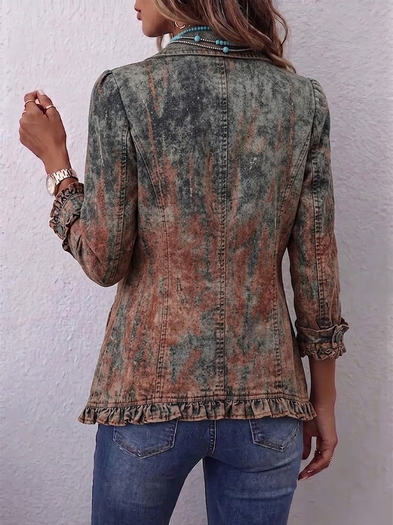 Benita | Textured Ombre Jacket with Ruffles