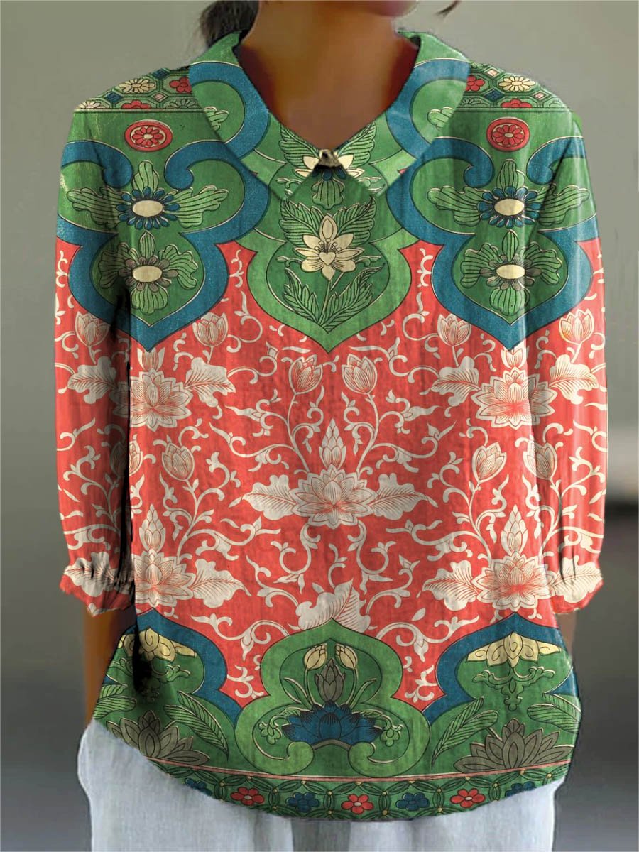 Grace Printed Peplum Blouse