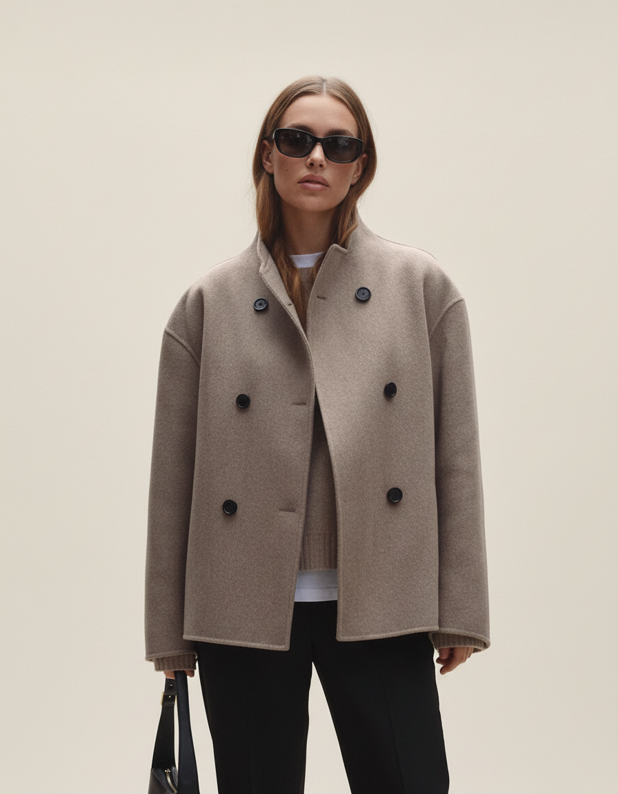 Women's Asymmetrical Button Longline Coat