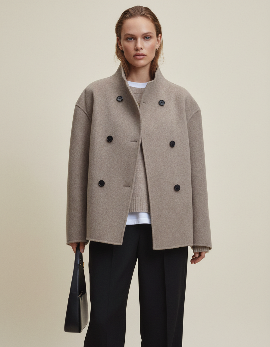 Women's Asymmetrical Button Longline Coat